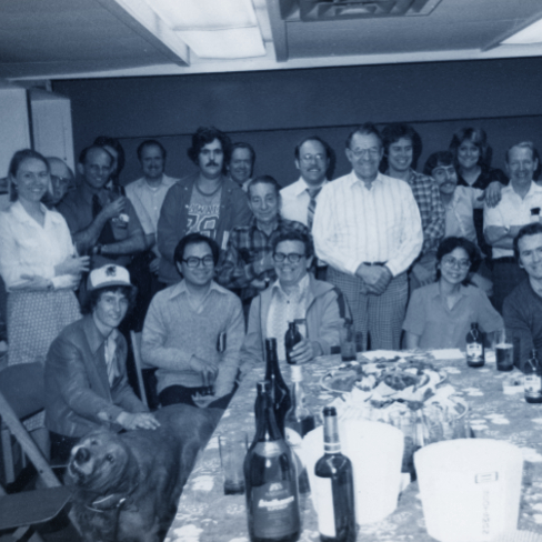 historic image of rsl employees circa 1970s